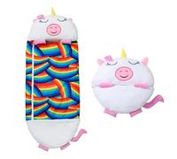 Sac de couchage convertible en coussin, pour enfants, licorne. Touche peluche.