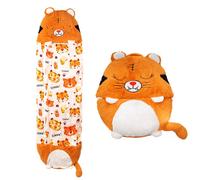 Sac de couchage convertible en coussin, pour enfants, tigre. Toucher peluche.