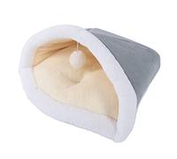 Sac de Couchage de Chat Semi fermé à moelle Moelleux lit de Chat Lavable pour Chats intérieurs Chiot Chaton de Chaton (Cat-Footty Nest-Gentleman Gray)