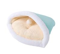 Sac de Couchage de Chat Semi fermé à moelle Moelleux lit de Chat Lavable pour Chats intérieurs Chiot Chaton de Chaton (Cat Nest-Mint Green)
