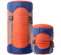 Sac de couchage de compression avec sangles sécurisées à boucle et capuchon anti-poussière pour randonnée, camping, randonnée et voyage (orange, taille XL)