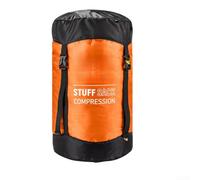 Sac de couchage de compression, sac de rangement, pour camping, voyage, 32L, nylon 210T léger, revêtement imperméable, capuchon anti-poussière (orange)