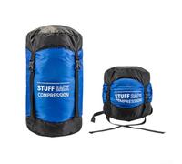 Sac de couchage de compression, sac de rangement, pour camping, voyage, 32L, nylon 210T léger, revêtement imperméable PU1000 mm, capuchon anti-poussière (bleu et bleu)