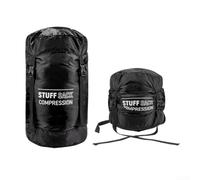 Sac de couchage de compression, sac de rangement, pour camping, voyage, 32L, nylon 210T, revêtement imperméable PU1000 mm, capuchon anti-poussière (noir)