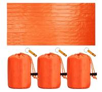 Sac de Couchage de Survie, 3 Pièces Sac de Couchage d'urgence Imperméable Thermique avec Couverture de Survie pour Camping Bivouac Randonnée Sac a Viande Couchage Réutilisable Et Facile à Transporter