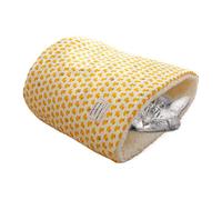Sac de couchage d'hiver pour chat - Doux - Pour le temps froid - Nid rond en forme de tonneau - Nid de lit chaud et profond - Pour hamster et chiot