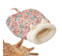 Sac de couchage d'hiver pour chat - Lit apaisant pour chat avec queue, cachette douce pour chats d'intérieur, sac confortable pour animal de compagnie de moins de 8 kg, lit fermé chaud pour dormir, se
