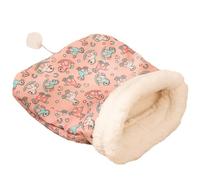 Sac de couchage d'hiver pour chat | Lit pour chat apaisant semi-fermé avec boule de queue | Grotte chaude de cachette de chat | Sac câlin pour chats d’intérieur | Lit robuste pour animaux de compagnie