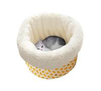 Sac de couchage d'hiver pour chat - Sac doux pour le temps froid - Nid rond en forme de tonneau pour chat - Sommeil profond et chaud