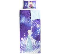 Sac de Couchage Disney la Reine des neiges avec Oreiller intégré, Ensemble Couverture et Oreiller, Tapis de Sieste avec poignée de Transport, 2 pièces