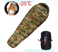 Sac de couchage en duvet de canard blanc chaud pour adulte, Style momie, ultraléger, Camping en plein air, touristique, Portable, garde au chaud, automne et hiver 1000g digital camouflage