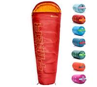 Sac de Couchage Enfant METEOR YMER - Sac Momie 160 cm - Léger - Chaud - Compact - Hollow Fibre - 3 Saisons - Camping et colonie