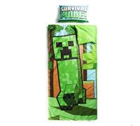 Sac de couchage Minecraft Creeper avec oreiller intégré ensemble couverture et oreiller.