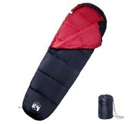 Sac de couchage momie pour adultes, sac de couchage 3 saisons pour trekking, randonnée et voyage, avec capuche et sac de rangement, 215 x 85 cm, rouge