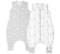 Sac de couchage pour bébé avec pieds | 6-18 mois | 2,5 TOG Organic Cotton Sleeping Bag with Legs | Baby Wearable Blankets for Walkers w/ 2-Way Zipper | Baby Sleep Sack for Girls & Boys | Petit