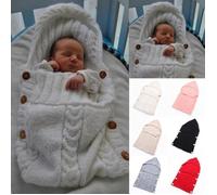 Sac de couchage pour bébé tricoté en laine TOMTOP - Rouge - 70 x 140 cm - Confortable et pratique