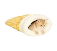 Sac de couchage pour chat - 44 cm - Tapis d'hiver antidérapant en peluche pour chaton | Sac de couchage confortable pour chats pour appartement, extérieur, balcon, salon, voyage, intérieur, terrasse