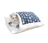 Sac de couchage pour chat avec oreiller - Zone de sommeil chauffante pour animal de compagnie, design sans déformation | Nid doux et confortable pour chats, durable et confortable, parfait par temps