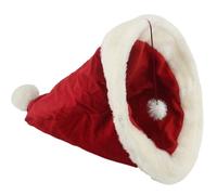 Sac de couchage pour chat enveloppant à 360 °, style chapeau de Père Noël, sac couchage d'hiver en peluche pour terrier, sieste, cachette, lit couvert chauffant pour chat petite et moyenne tail