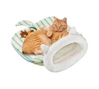 Sac De Couchage pour Chat Et,Abri de Sommeil Semi-Fermé pour Animal,Panier d'hiver Lavable Sécurisé pour Chat | pour Petits Animaux, Intérieur Et Extérieur, Salon Ou Chambre, Quatre Saisons
