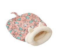 Sac de couchage pour chat | Lit apaisant en peluche pour chat avec motif queue | Abri douillet pour animaux de compagnie | cavité chaude et confortable pour animaux de compagnie | Lit pour chat