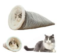 Sac de couchage pour chat, lit d'hiver confortable pour chat à 360 °, design semi-fermé, lit d'hiver pour chats d'intérieur et petits chiens