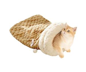 Sac de couchage pour chat - Maison douce et pauvre - Lit d'hiver confortable pour petits animaux de compagnie comme les chats, les chiens, les lapins - Nid de repos confortable pour chambre à coucher