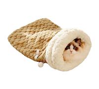 Sac de couchage pour chat - Nid d'hiver en peluche - Protection chaude et confortable - Maison de coussin douce - Niche fermée pour animaux de compagnie - Lit de repos moelleux - Espace confortable