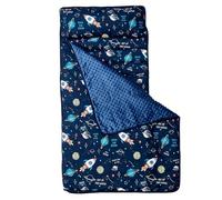 Sac de Couchage pour Enfant en Bas âge pour garderie, Tapis de Sieste avec Oreiller, Tapis Couchage Portable Anti-Coups Pied 42 x 21 Pouces avec Poche Nominative, Joli Confort pour la Maison