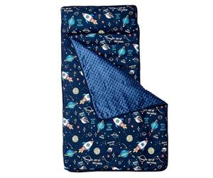 Sac de Couchage pour Enfant en Bas âge pour garderie, Tapis de Sieste avec Oreiller, Tapis Couchage Portable Anti-Coups Pied 42 x 21 Pouces avec Poche Nominative, Joli Confort pour la Maison