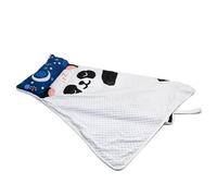 Sac de couchage pour enfant Panda avec coussin | Sac de couchage pour enfants | Sac de couchage sarcophage rectangulaire léger et compact | 110 x 60 cm