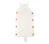 Sac De Couchage Pour Nouveau-Né, En Coton Polaire Tricoté, Sac De Couchage Chaud Avec Oreilles, Adapté Pour 0-1 Ans, Couverture D'Emmaillotage Pour Tout-Petit