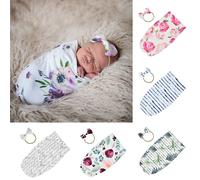 Sac De Couchage Pour Nouveau-Né, Sac De Couchage Pour Nouveau-Né, Serviette, N¿Ud Papillon Avec Deux Ensembles De Bandeau Anti-Serpent Pour Cheveux De Bébé Avec Deux Ensembles