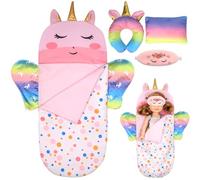 Sac de couchage pour poupée - Avec masque de sommeil et coussin en forme de U et coussin carré - Accessoire pour poupée de 25 à 38 cm - Cadeau d'anniversaire pour fille