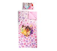 Sac de couchage Princesses Disney avec oreiller intégré, ensemble couverture et oreiller.