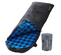 Sac de couchage rectangulaire Couverture synthétique - Skandika Dundee - 220x80cm - Jumelable - Noir - Zip à droite