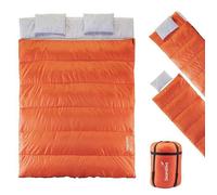 Skandika Sac de Couchage rectangulaire Iceland Double | Sac de Couchage Adulte 2 Places, 3 Saisons, avec/sans Flanelle, utilisable comme Sac de Couchage Individuel (Cayenne)