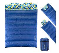 Sac de Couchage Rectangulaire Double - Skandika Iceland Flanelle - 2 Personnes, 3 Saisons, coussins