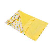 Sac de Couchage Reptile Lit de Couchage Doux et Chaud pour Dragon Barbu Léopard Gecko Petits Animaux en Toile et Peluche 2 Unités (Ananas + Quilt Jaune)