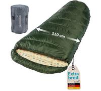 Sac de couchage sarcophage momie xxl - Skandika Vegas - 3 saisons - 220x110 cm - Jumelable - Vert - Zip à Gauche