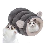 Sac de couchage semi-fermé en peluche chaude pour chat | Sac de couchage couvert pour chien - pour chaton, petits animaux, lapin, furet, hamster, hérisson, intérieur et extérieur