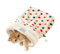 Sac de couchage thermique et chaud pour chats, tunnel en forme de grotte pour chats d'hiver, pour maison, maison de campagne, appartement, chambre à coucher, Noël, Nouvel An