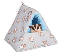 Sac de couchage triangulaire fait à la main pour hérisson, hamster, rat, glisseur à sucre, petit animal (gris)