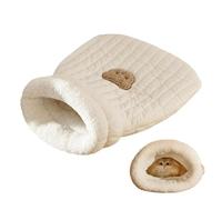 Sac de couchage type grotte pour chat en tissu de lin confortable pour chats et lits confortables avec motif mignon