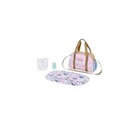 Sac de couches pour poupée Floral rose avec tapis à langer et 4 accessoires