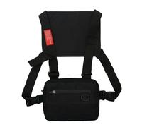 Sac de course à pied multifonction avec poche avant réglable, épaules réglables sur le devant, Noir