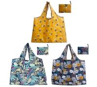 Sac de Courses Créatif en Tissu Oxford Polyester de CHROMACRAFT, Lot de 3 Sacs de Courses Pliables, Multicolore, Taille Unique, Unisex, Outdoor