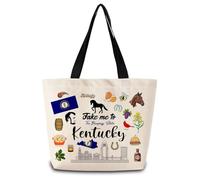 Sac De Courses Emmène-Moi Au Kentucky Sac À Provisions En Toile Personnaliser Avec Poignées Sacs En Toile Pour Femmes, Pour Femmes, École, Voyage, 50x40cm