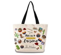 Sac De Courses Emmène-Moi En Arizona Sac À Provisions En Toile Réutilisable De Grande Capacité Sacs En Toile Épaule, Pour Burea, Femmes, Voyage, 50x40cm