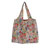 Sac de courses imperméable, pliable et réutilisable, léger et facile à ranger, C4 - Vigne couverte de fleurs, Medium